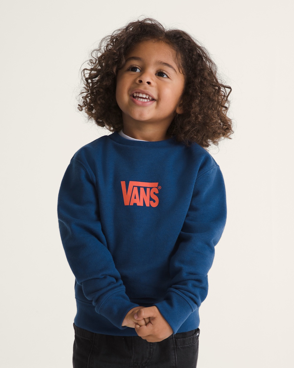 Little Kids Stretch Logo Crew Sweatshirt - Image 3
