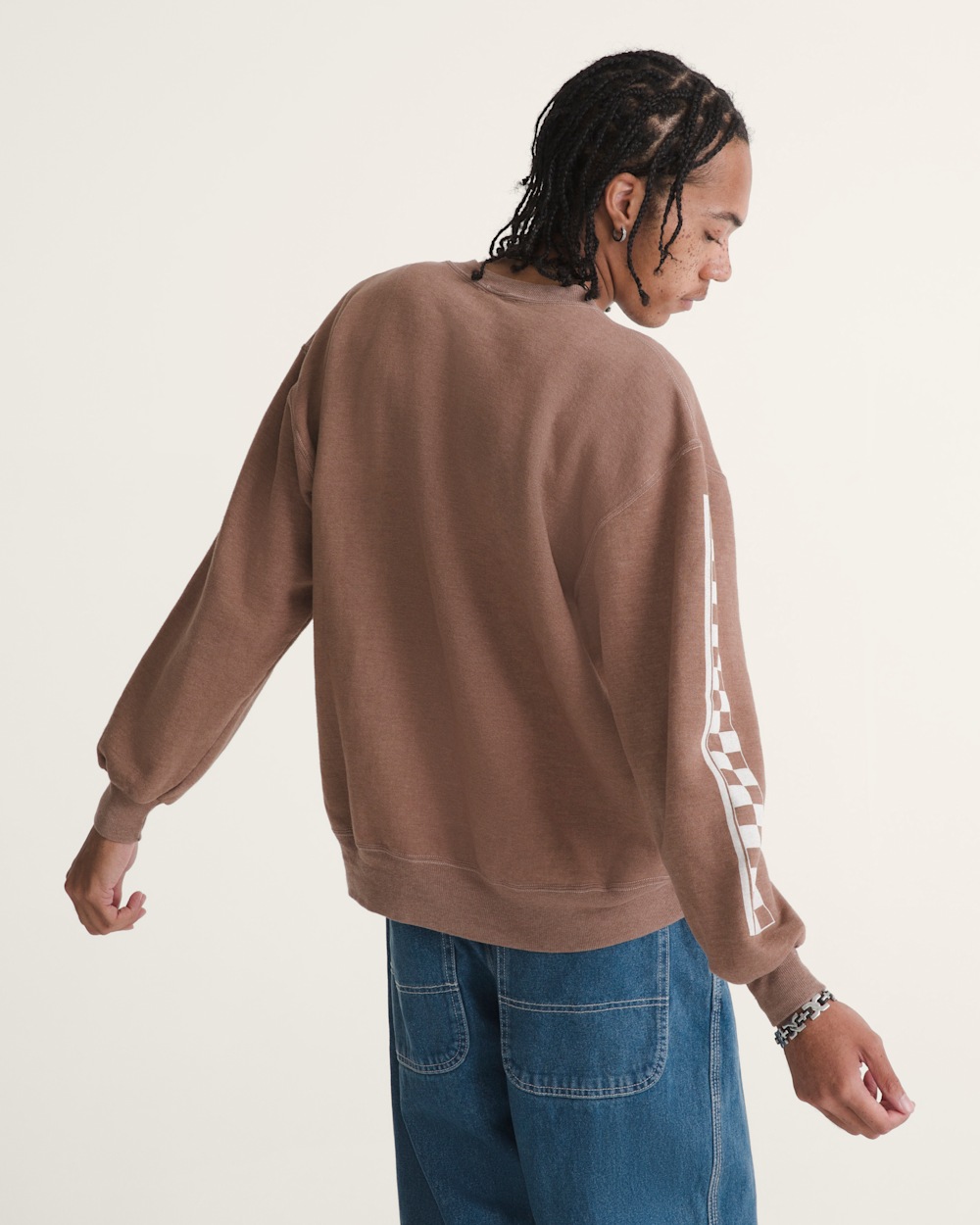 Waffle Shop Checkerboard Vans Style Crew Sweatshirt - Image 2